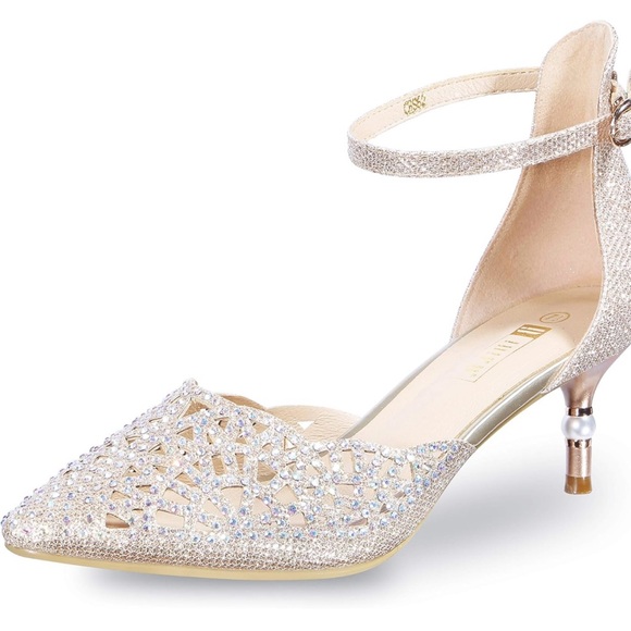 IDIFU Women's IN2 Candice Wedding Rhinestones Sequins Low Kitten Heels - Picture 1 of 7